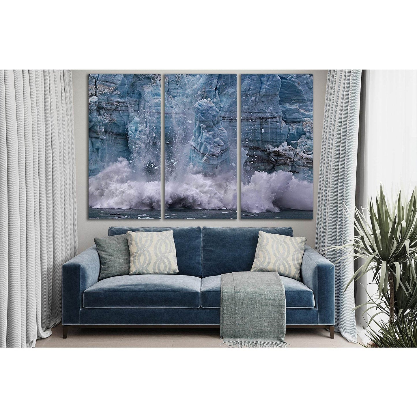 Ice Calving From Margerie Glacier №SL1314 Ready to Hang Canvas Print - Zellart Canvas Prints 0new, ALL_Products, Glacials