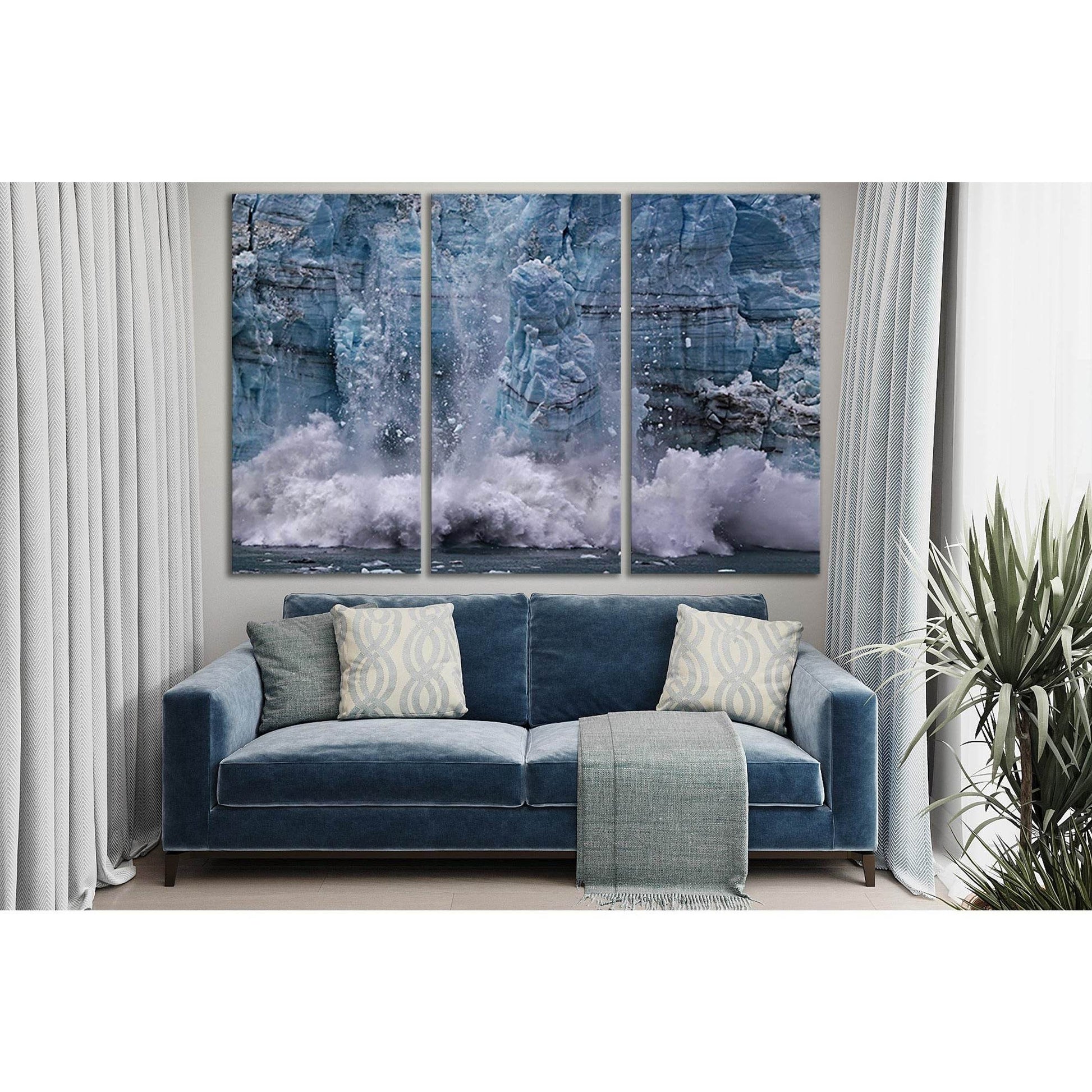 Ice Calving From Margerie Glacier №SL1314 Ready to Hang Canvas Print - Zellart Canvas Prints 0new, ALL_Products, Glacials