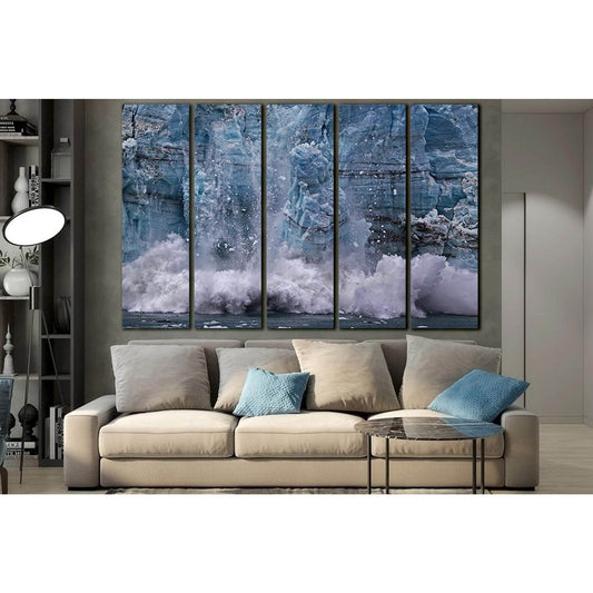 Ice Calving From Margerie Glacier №SL1314 Ready to Hang Canvas Print - Zellart Canvas Prints 0new, ALL_Products, Glacials