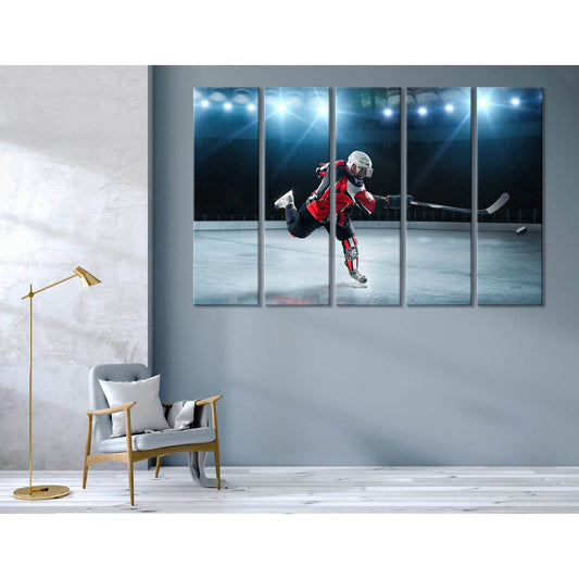 Ice Hockey Player On The Grand Ice Arena №04434 Ready to Hang Canvas Print - Zellart Canvas Prints ALL_Products