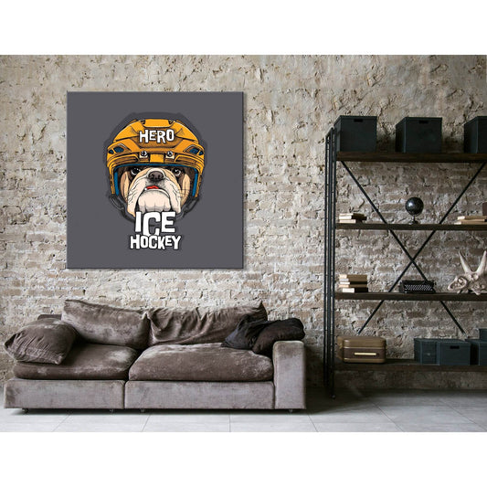 Ice Hockey Pug №04438 Ready To Hang Canvas Print - Zellart Canvas Prints ALL_Products