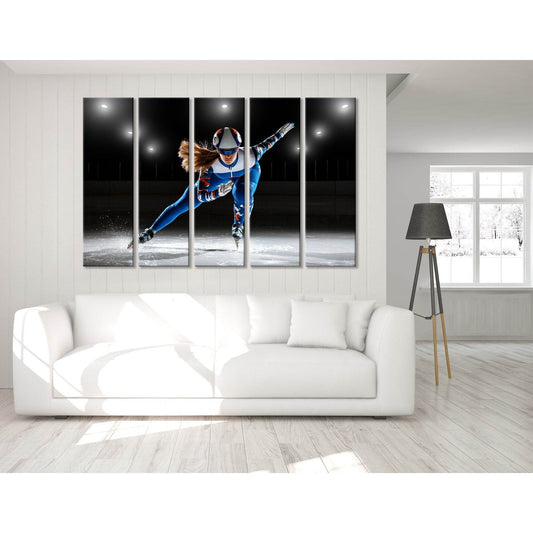 Ice Skating Girl, Winter Sport №04443 Ready to Hang Canvas Print - Zellart Canvas Prints ALL_Products