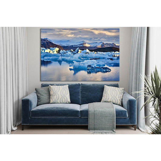 Iceland Jokulsarlon Lagoon №SL1320 Ready to Hang Canvas Print - Zellart Canvas Prints 0new, ALL_Products, Glacials