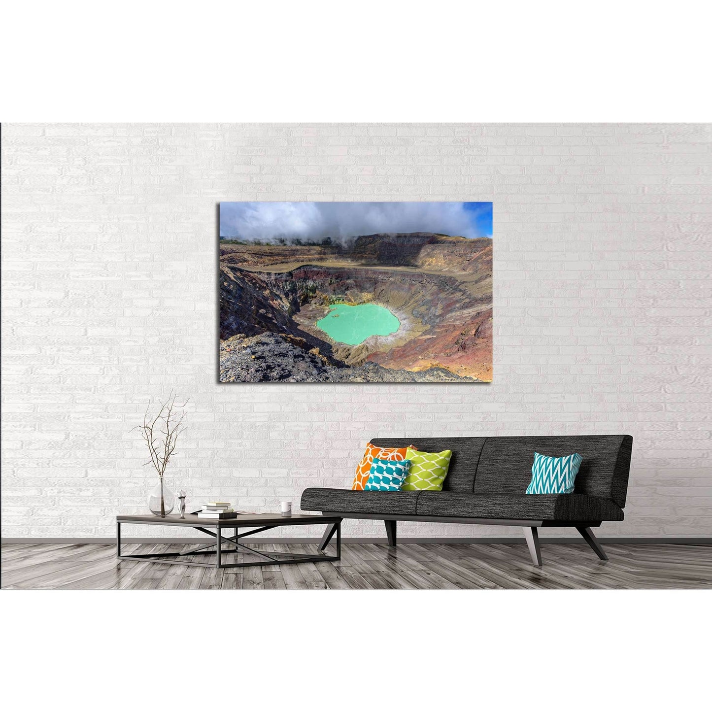 Ilamatepec lagoon on the active Santa Ana Volcano in El Salvador №3070 Ready to Hang Canvas Print - Zellart Canvas Prints ALL_Products, s-3070