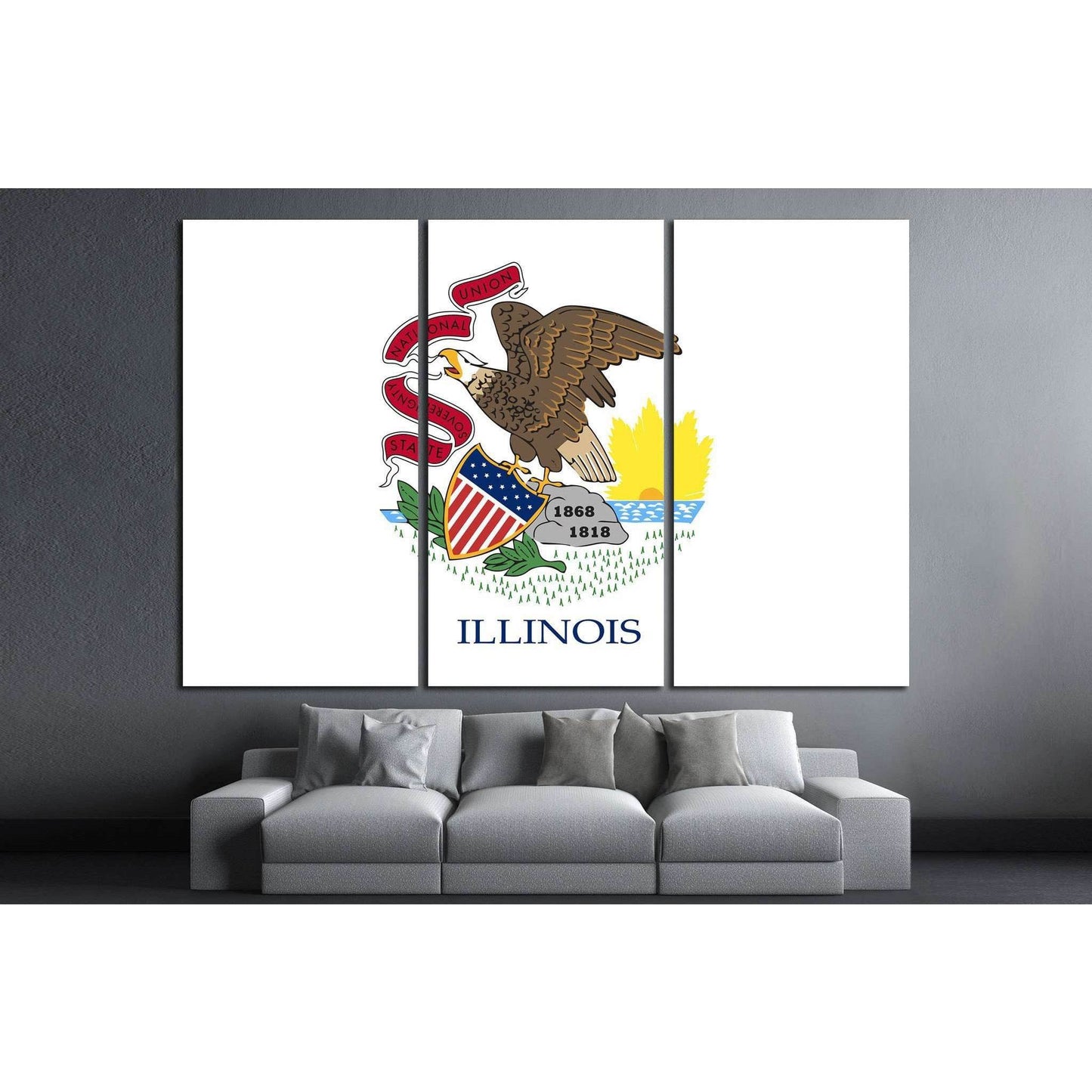 Illinois state flag №676 Ready to Hang Canvas Print - Zellart Canvas Prints ALL_Products, s-676