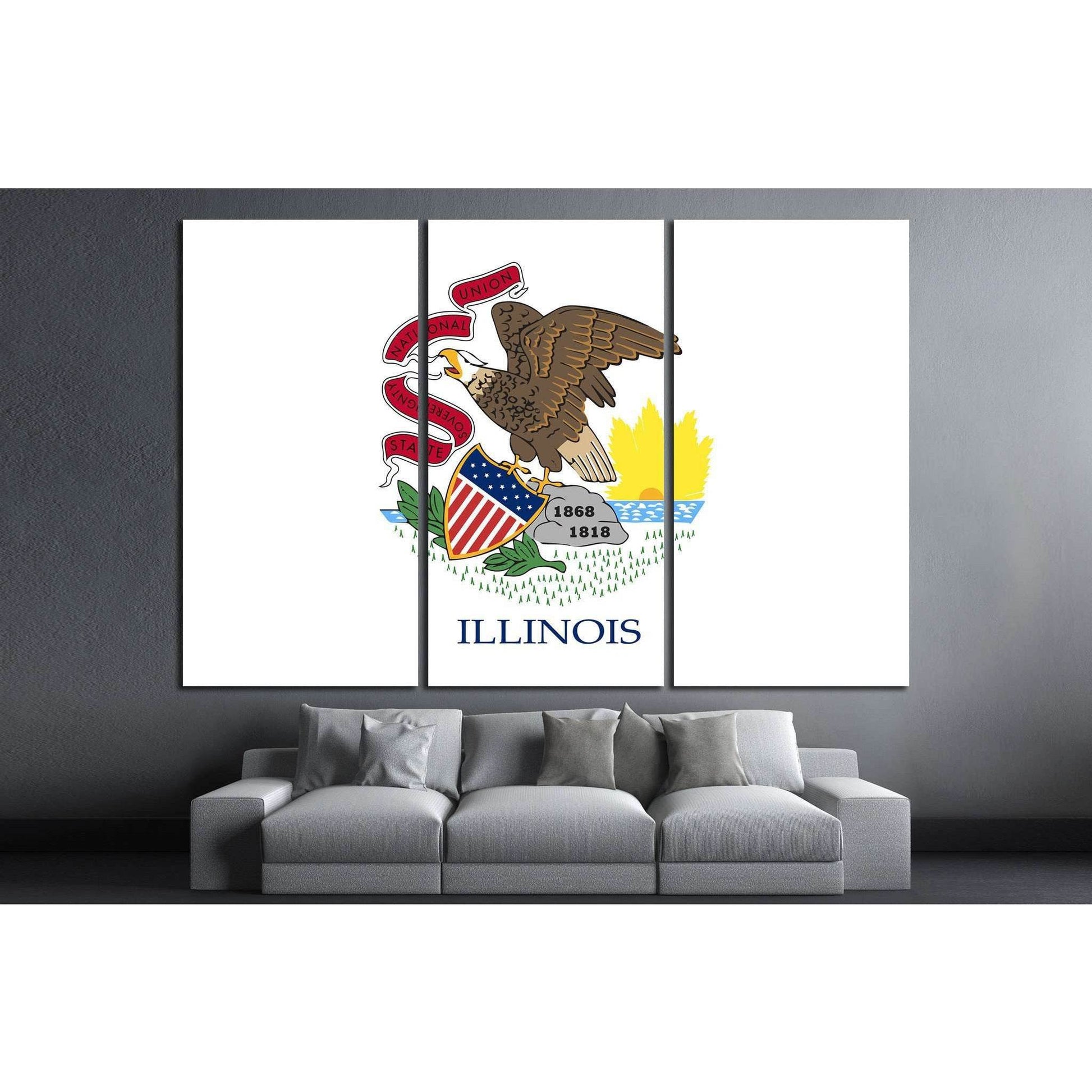 Illinois state flag №676 Ready to Hang Canvas Print - Zellart Canvas Prints ALL_Products, s-676