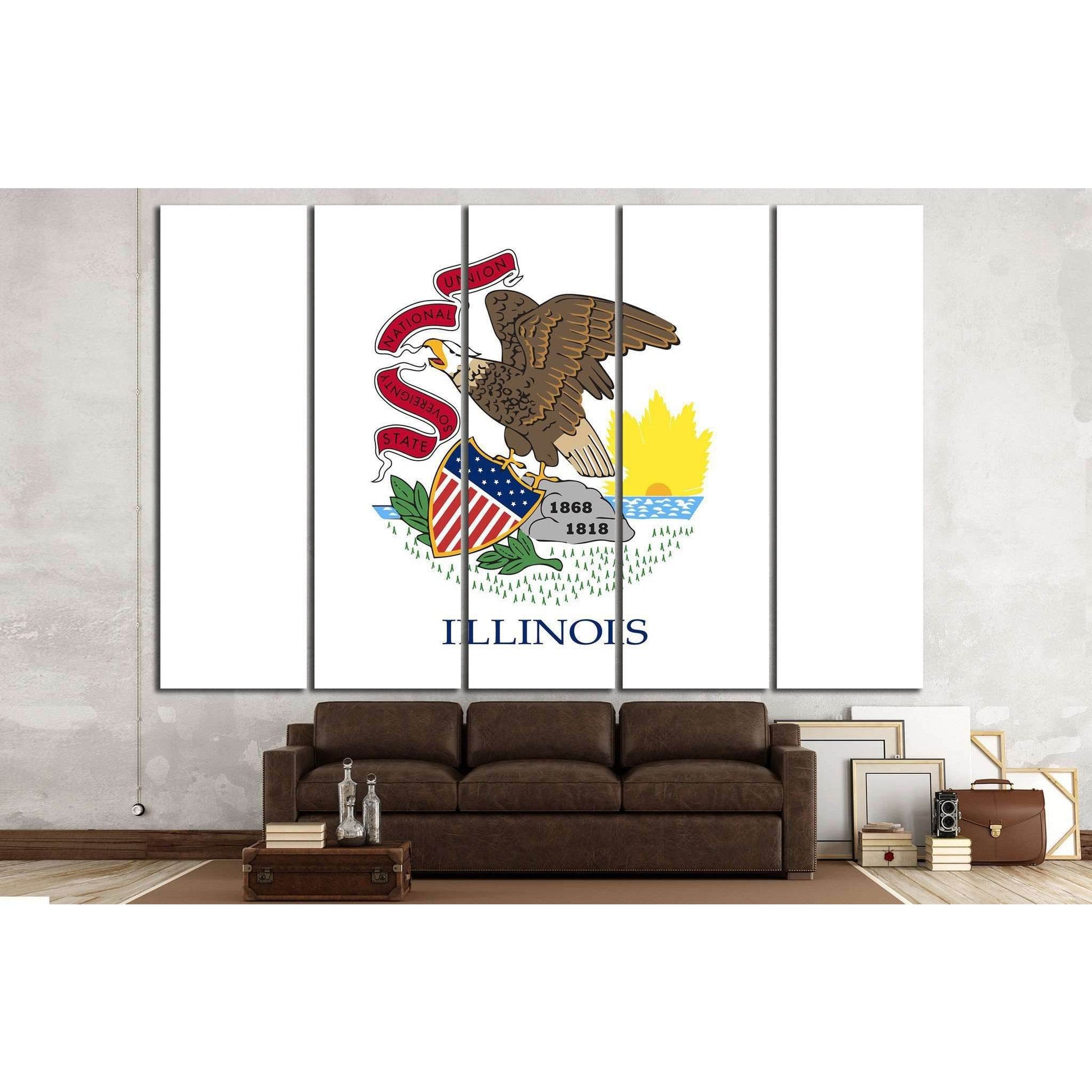 Illinois state flag №676 Ready to Hang Canvas Print - Zellart Canvas Prints ALL_Products, s-676