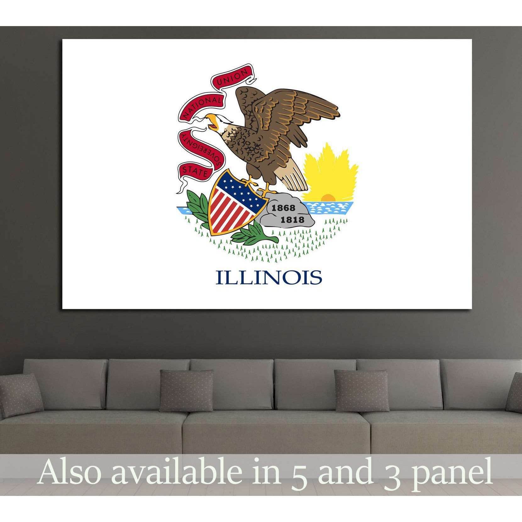 Illinois state flag №676 Ready to Hang Canvas Print