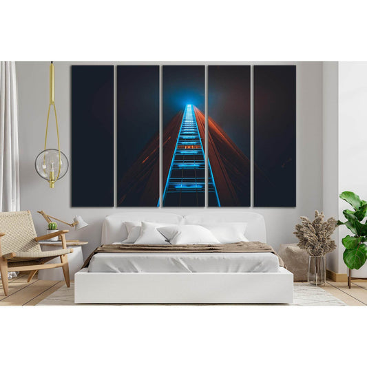 Illuminated High Rise Building №SL1397 Ready to Hang Canvas Print - Zellart Canvas Prints 0new, ALL_Products, Architecture