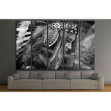 Indian woman hunter. Black and white portrait №2768 Ready to Hang Canvas Print
