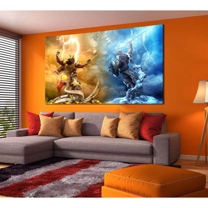 Indra vs Zeus №2021 Ready to Hang Canvas Print - Zellart Canvas Prints ALL_Products