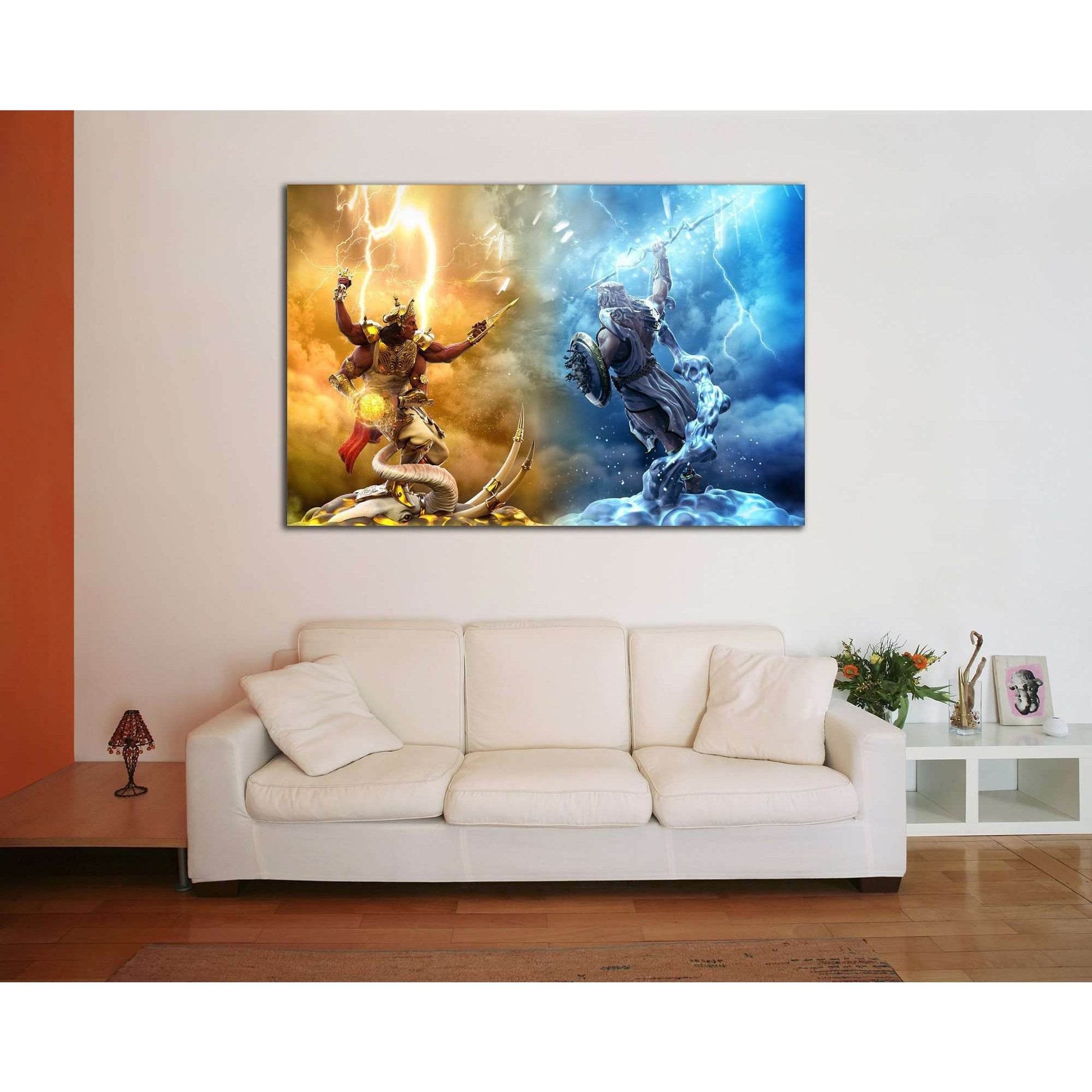 Indra vs Zeus №2021 Ready to Hang Canvas PrintCanvas art arrives ready to hang, with hanging accessories included and no additional framing required. Every canvas print is hand-crafted, made on-demand at our workshop and expertly stretched around 100% Nor