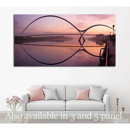 Infinity Bridge in Stockton-on-Tees across the river Tees at sunrise №1665 Ready to Hang Canvas PrintCanvas art arrives ready to hang, with hanging accessories included and no additional framing required. Every canvas print is hand-crafted, made on-demand