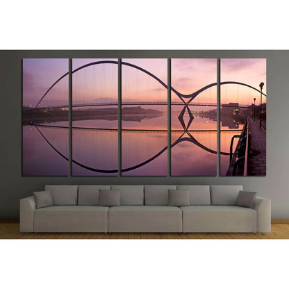 Infinity Bridge in Stockton-on-Tees across the river Tees at sunrise №1665 Ready to Hang Canvas PrintCanvas art arrives ready to hang, with hanging accessories included and no additional framing required. Every canvas print is hand-crafted, made on-demand
