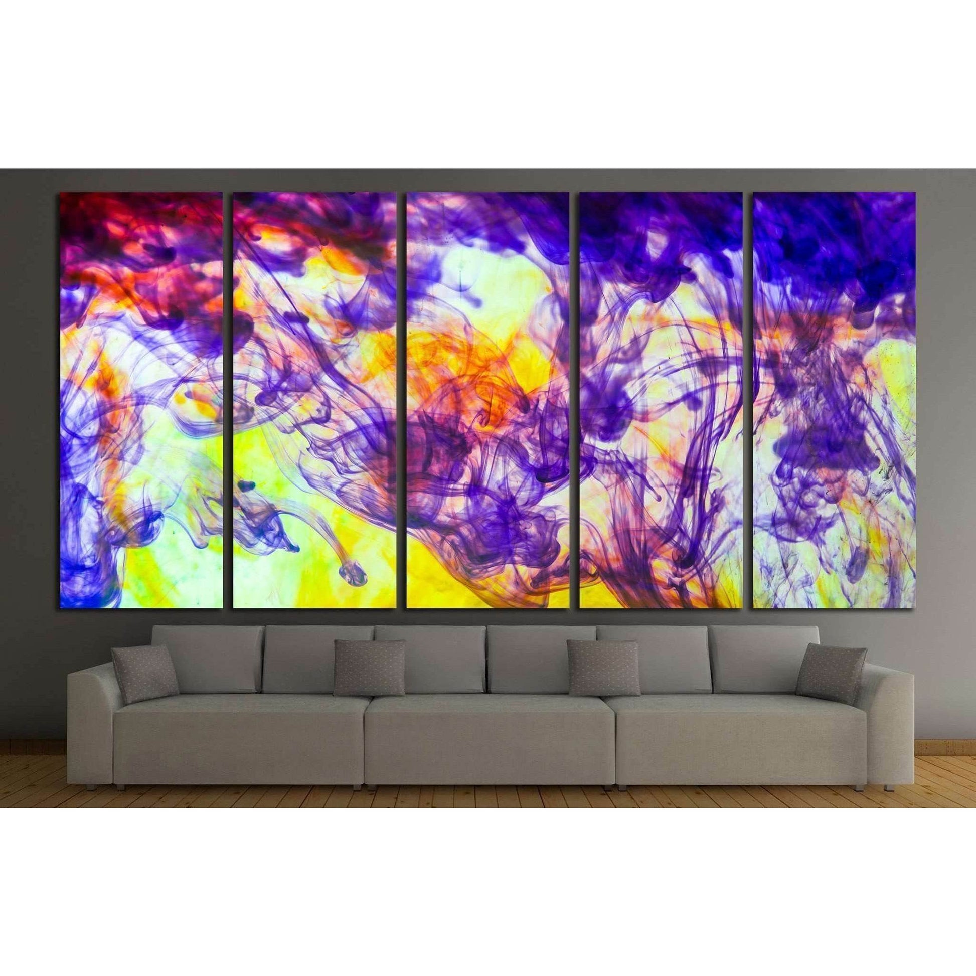 inks in water, colorful abstraction №1341 Ready to Hang Canvas Print - Zellart Canvas Prints ALL_Products, s-1341