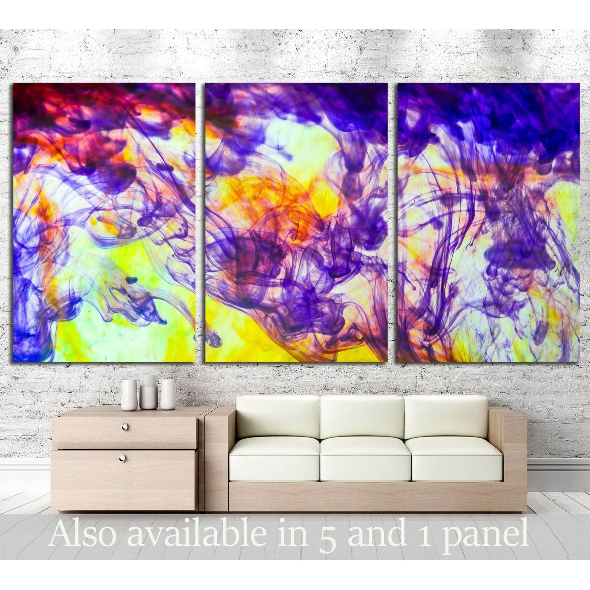 inks in water, colorful abstraction №1341 Ready to Hang Canvas Print