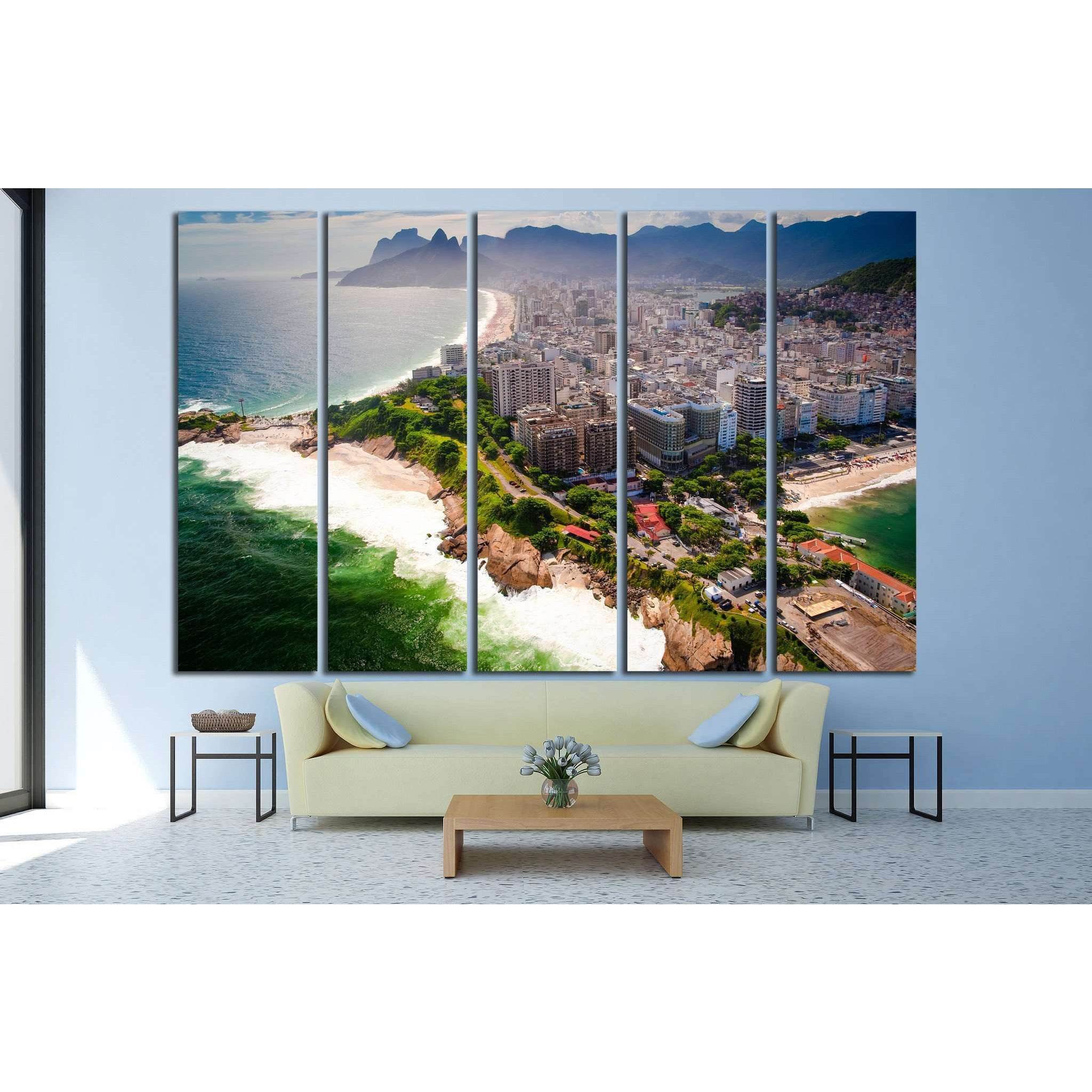 Ipanema Beach, Copacabana Beach, Rio de Janeiro, Brazil №1166 Ready to Hang Canvas Print