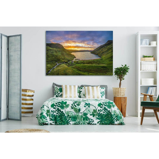 Ireland Altan Lake Dawn №SL209 Ready to Hang Canvas Print - Zellart Canvas Prints 0new, ALL_Products, SUNRISE & SUNSET WALL ART