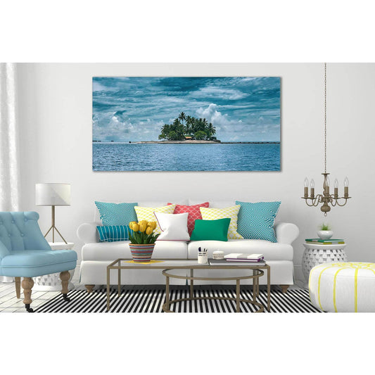 Island At Pacific Ocean №SL73 Ready to Hang Canvas Print - Zellart Canvas Prints 0new, ALL_Products, Beach Ocean & Waves