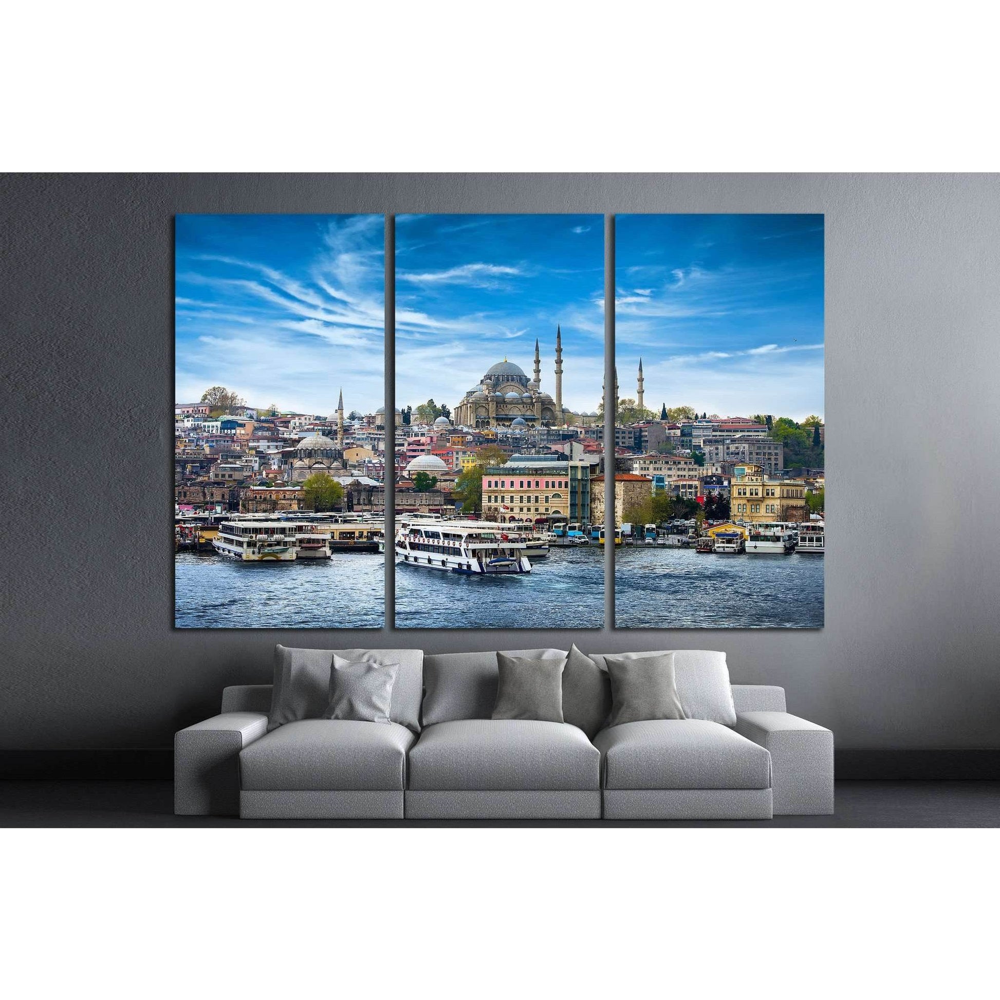 Istanbul the capital of Turkey №1178 Ready to Hang Canvas Print - Zellart Canvas Prints ALL_Products, s-1178