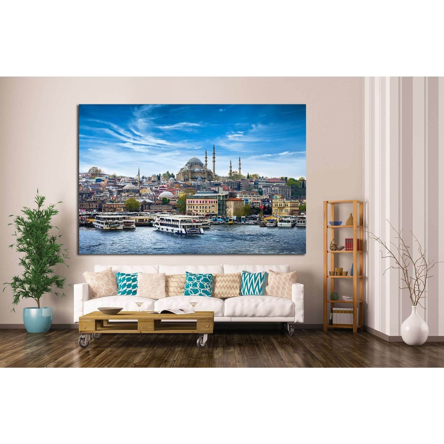 Istanbul the capital of Turkey №1178 Ready to Hang Canvas Print - Zellart Canvas Prints ALL_Products, s-1178