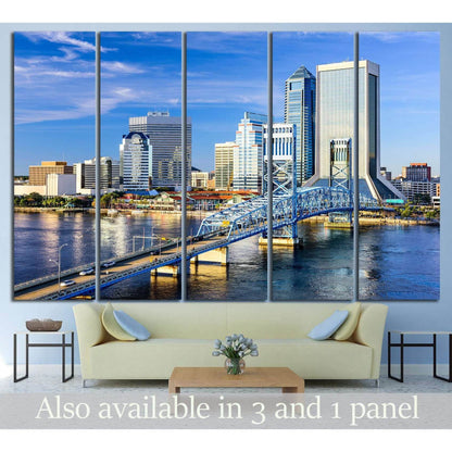 Jacksonville, Florida, USA, St. Johns River №1212 Ready to Hang Canvas Print - Zellart Canvas Prints ALL_Products, s-1212