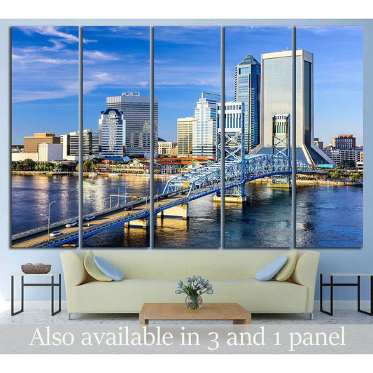 Jacksonville, Florida, USA, St. Johns River №1212 Ready to Hang Canvas Print - Zellart Canvas Prints ALL_Products, s-1212