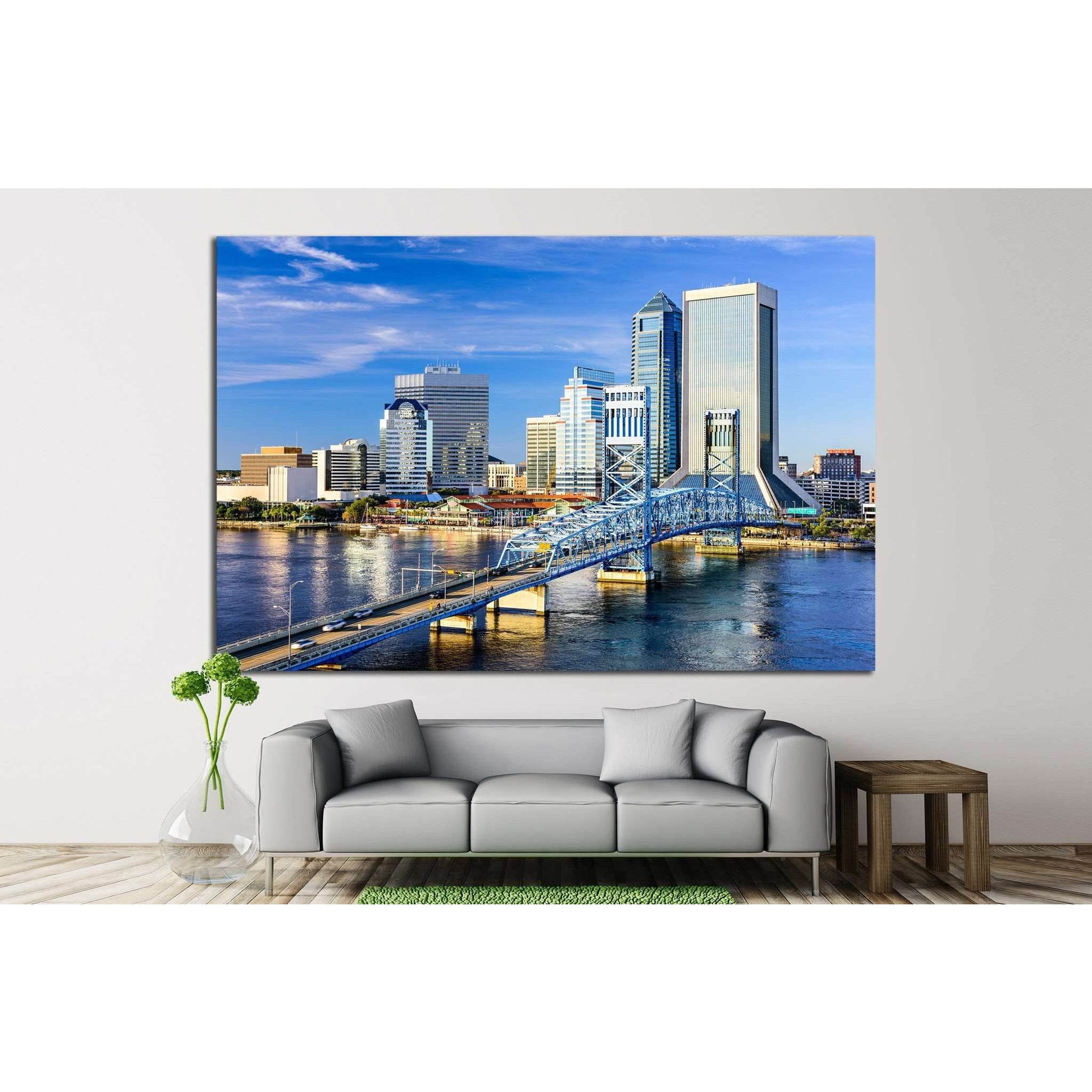 Jacksonville, Florida, USA, St. Johns River №1212 Ready to Hang Canvas Print - Zellart Canvas Prints ALL_Products, s-1212