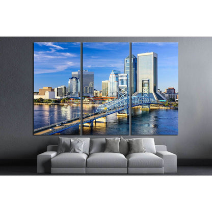 Jacksonville, Florida, USA, St. Johns River №1212 Ready to Hang Canvas Print - Zellart Canvas Prints ALL_Products, s-1212