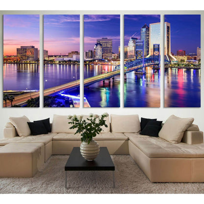 Jacksonville Skyline №621 Ready to Hang Canvas PrintCanvas art arrives ready to hang, with hanging accessories included and no additional framing required. Every canvas print is hand-crafted, made on-demand at our workshop and expertly stretched around 10