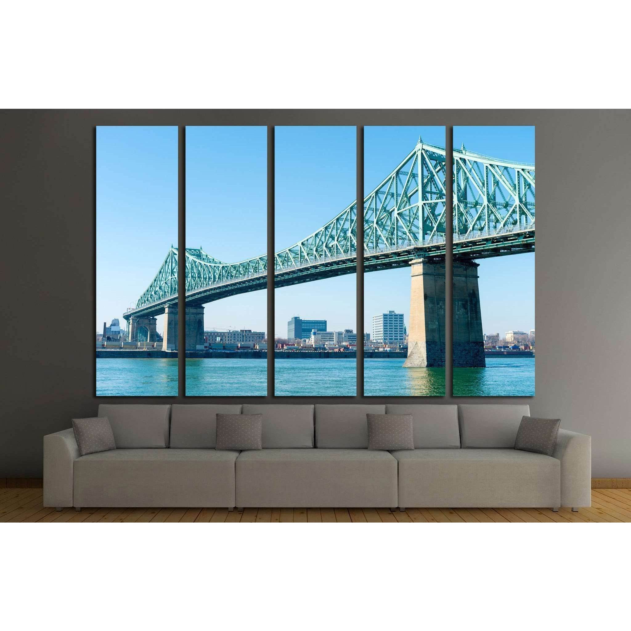Jacques-Cartier Bridge in Montreal, at sunset №2016 Ready to Hang Canvas Print