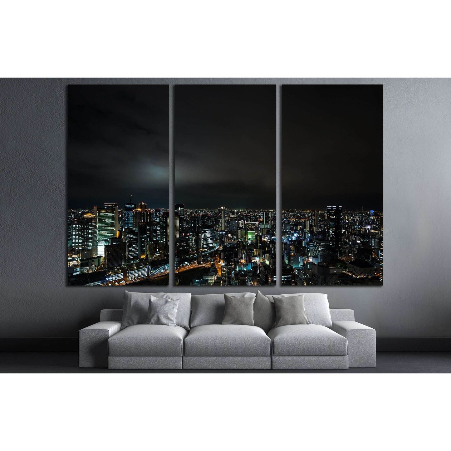JAPAN Osaka Nightscape from Umeda Sky Building №2975 Ready to Hang Canvas PrintCanvas art arrives ready to hang, with hanging accessories included and no additional framing required. Every canvas print is hand-crafted, made on-demand at our workshop and e