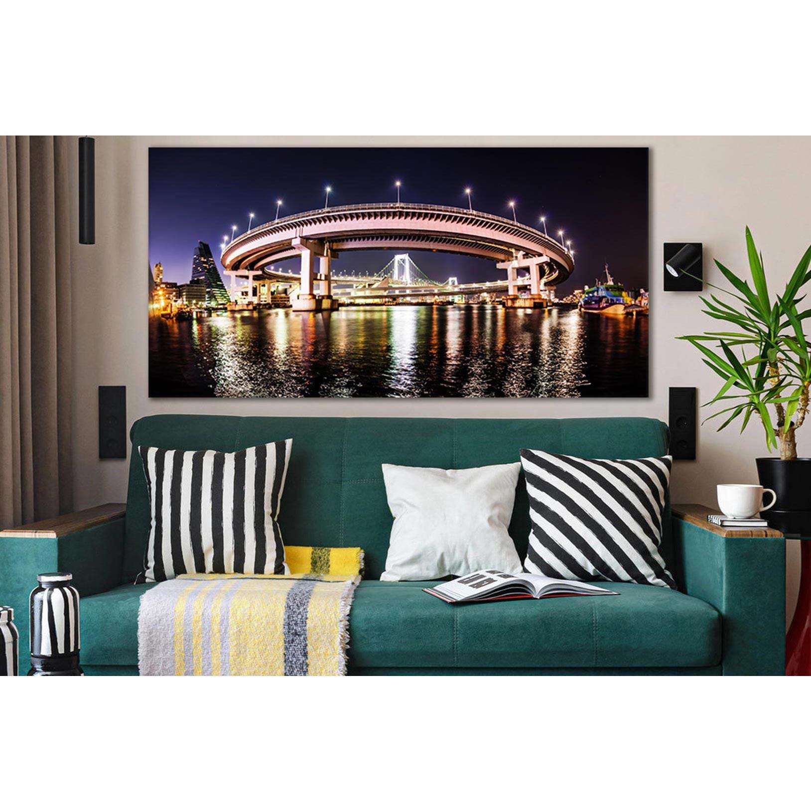 Japan Rainbow Bridge №SL1098 Ready to Hang Canvas Print - Zellart Canvas Prints 0new, ALL_Products, Bridges Wall Art
