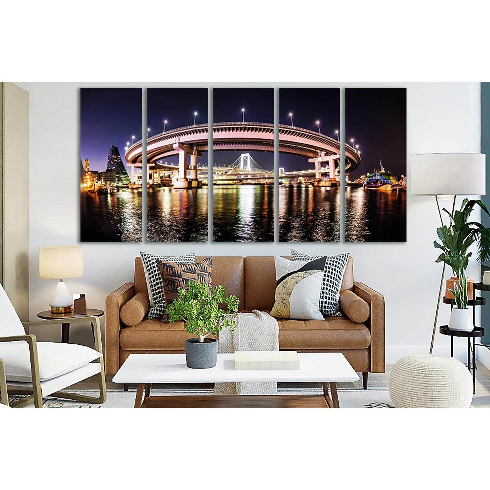 Japan Rainbow Bridge №SL1098 Ready to Hang Canvas Print - Zellart Canvas Prints 0new, ALL_Products, Bridges Wall Art