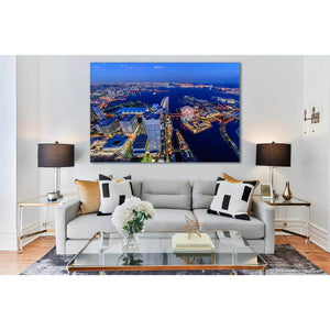 Japan Skyscrapers Yokohama River №SL307 Ready to Hang Canvas Print - Zellart Canvas Prints 0new, ALL_Products, Cityscapes & Skylines