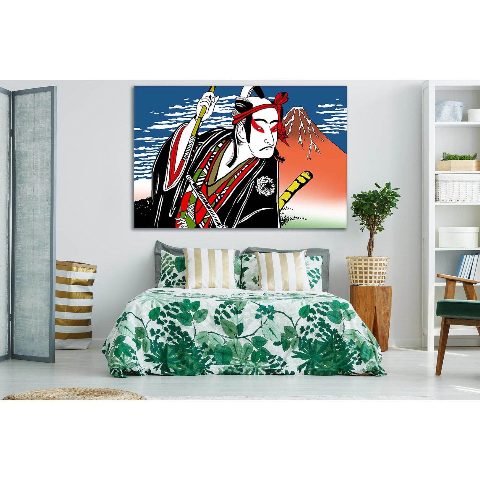 Japanese Kabuki Actor Pop Art №SL529 Ready to Hang Canvas Print - Zellart Canvas Prints 0new, ALL_Products, Pop ART