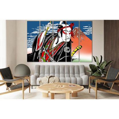 Japanese Kabuki Actor Pop Art №SL529 Ready to Hang Canvas Print - Zellart Canvas Prints 0new, ALL_Products, Pop ART