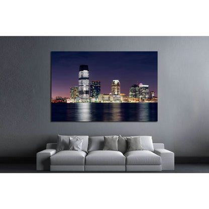 Jersey City skyline with skyscrapers, Hudson River, New York City Manhattan №1713 Ready to Hang Canvas PrintCanvas art arrives ready to hang, with hanging accessories included and no additional framing required. Every canvas print is hand-crafted, made on