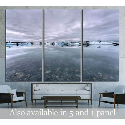 Jokulsarlon Glacial Lagoon - Jokulsarlon. Vatnajokull National Park. №2679 Ready to Hang Canvas Print - Zellart Canvas Prints ALL_Products, s-2679