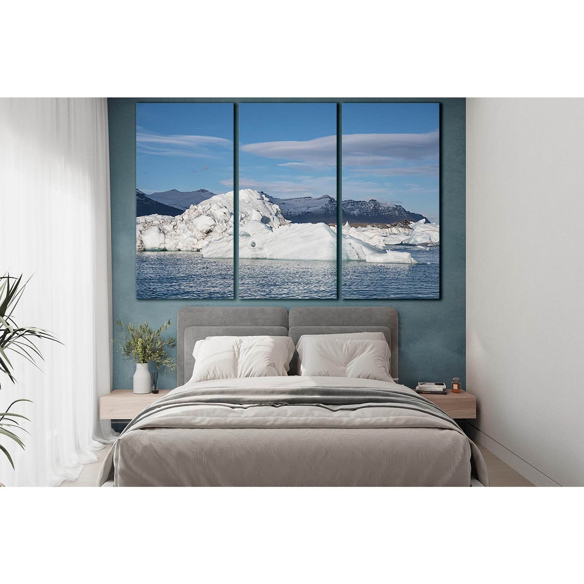 Jokulsarlon Glacier Lagoon In Iceland №SL1333 Ready to Hang Canvas Print - Zellart Canvas Prints 0new, ALL_Products, Glacials