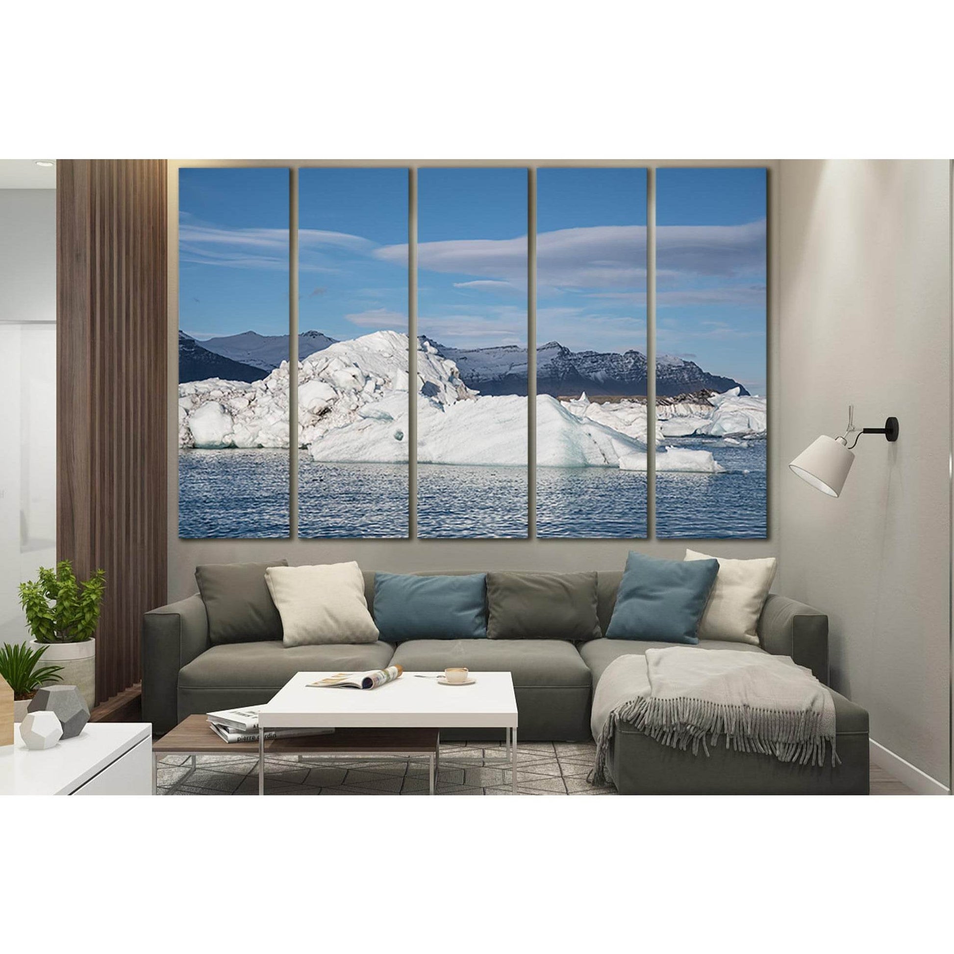 Jokulsarlon Glacier Lagoon In Iceland №SL1333 Ready to Hang Canvas Print - Zellart Canvas Prints 0new, ALL_Products, Glacials