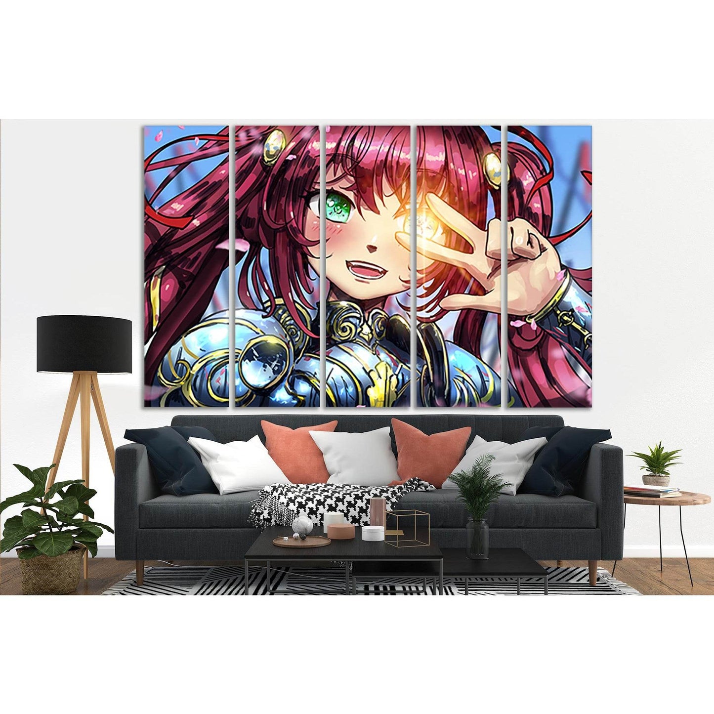 Joyful Anime Style Girl №SL1219 Ready to Hang Canvas Print - Zellart Canvas Prints 0new, ALL_Products, Fantasy And Sci Fi Wall Art