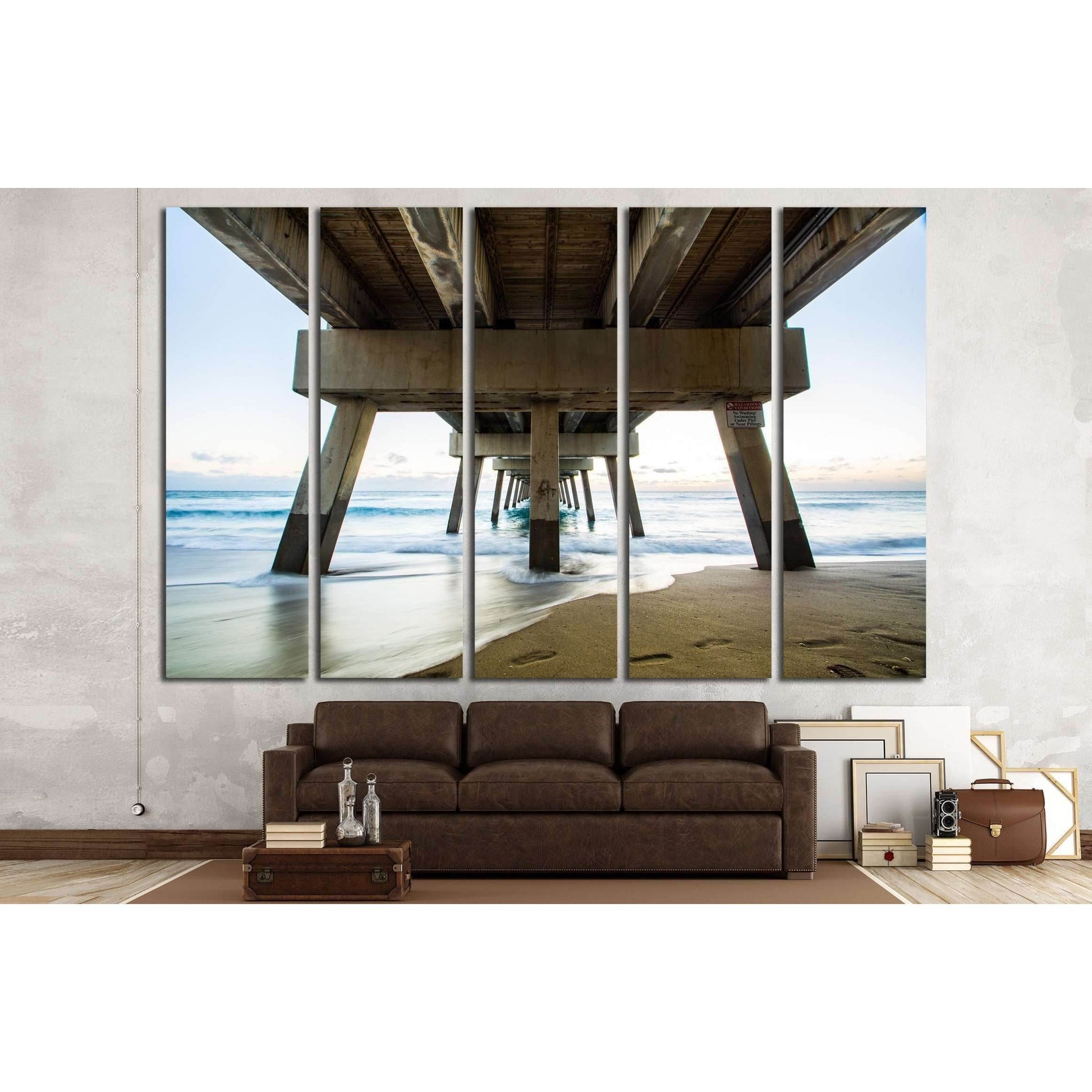 Juno Beach Pier Sunrise, Florida №2518 Ready to Hang Canvas Print - Zellart Canvas Prints ALL_Products, s-2518