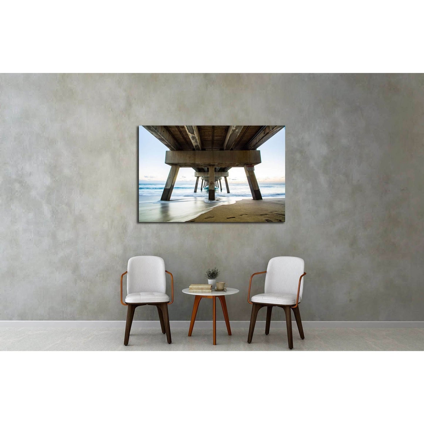 Juno Beach Pier Sunrise, Florida №2518 Ready to Hang Canvas Print - Zellart Canvas Prints ALL_Products, s-2518