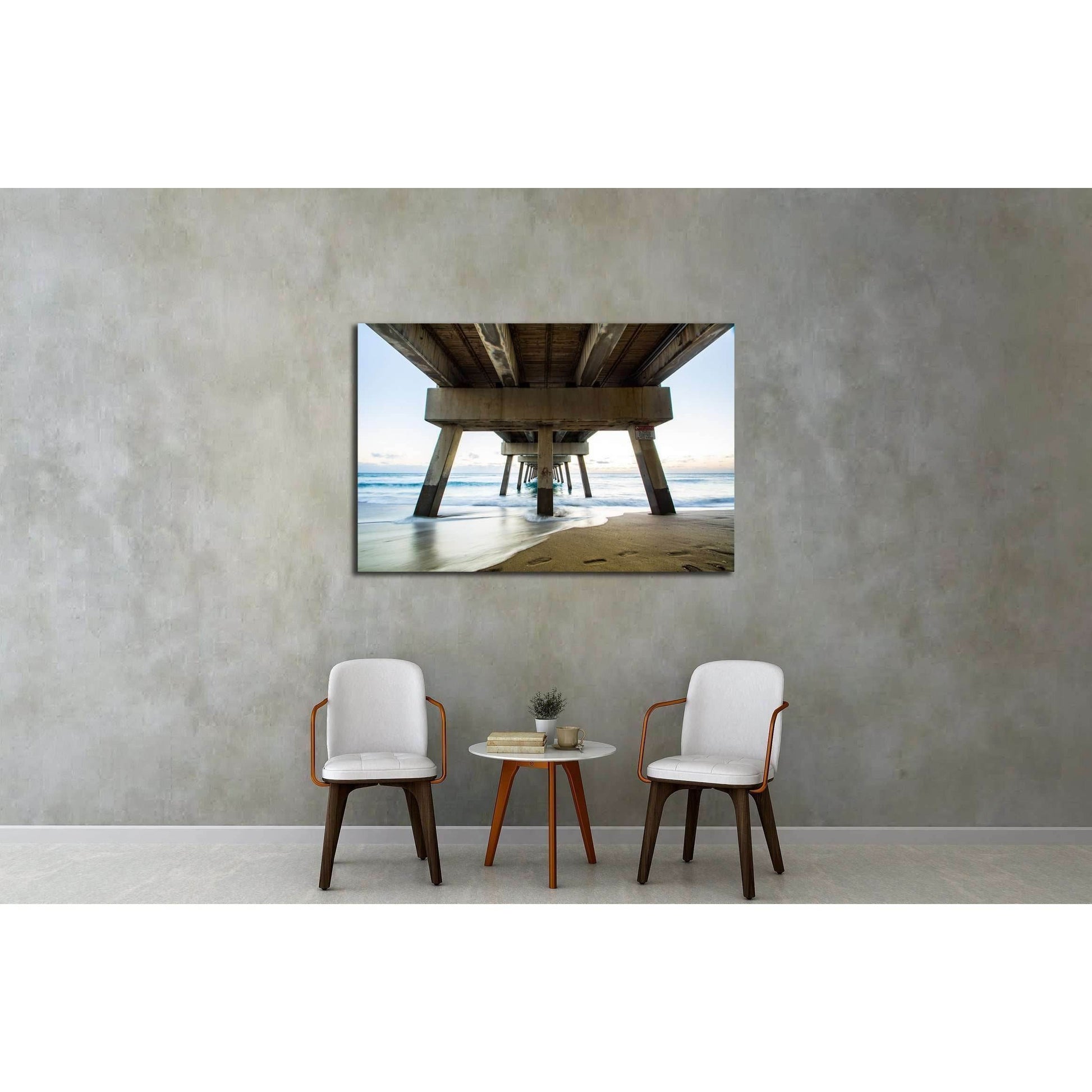 Juno Beach Pier Sunrise, Florida №2518 Ready to Hang Canvas Print - Zellart Canvas Prints ALL_Products, s-2518