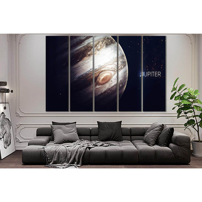 Jupiter High Resolution №SL404 Ready to Hang Canvas Print - Zellart Canvas Prints 0new, ALL_Products, Astronomy & Space Canvas Wall Art