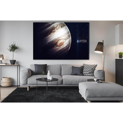 Jupiter High Resolution №SL404 Ready to Hang Canvas Print - Zellart Canvas Prints 0new, ALL_Products, Astronomy & Space Canvas Wall Art