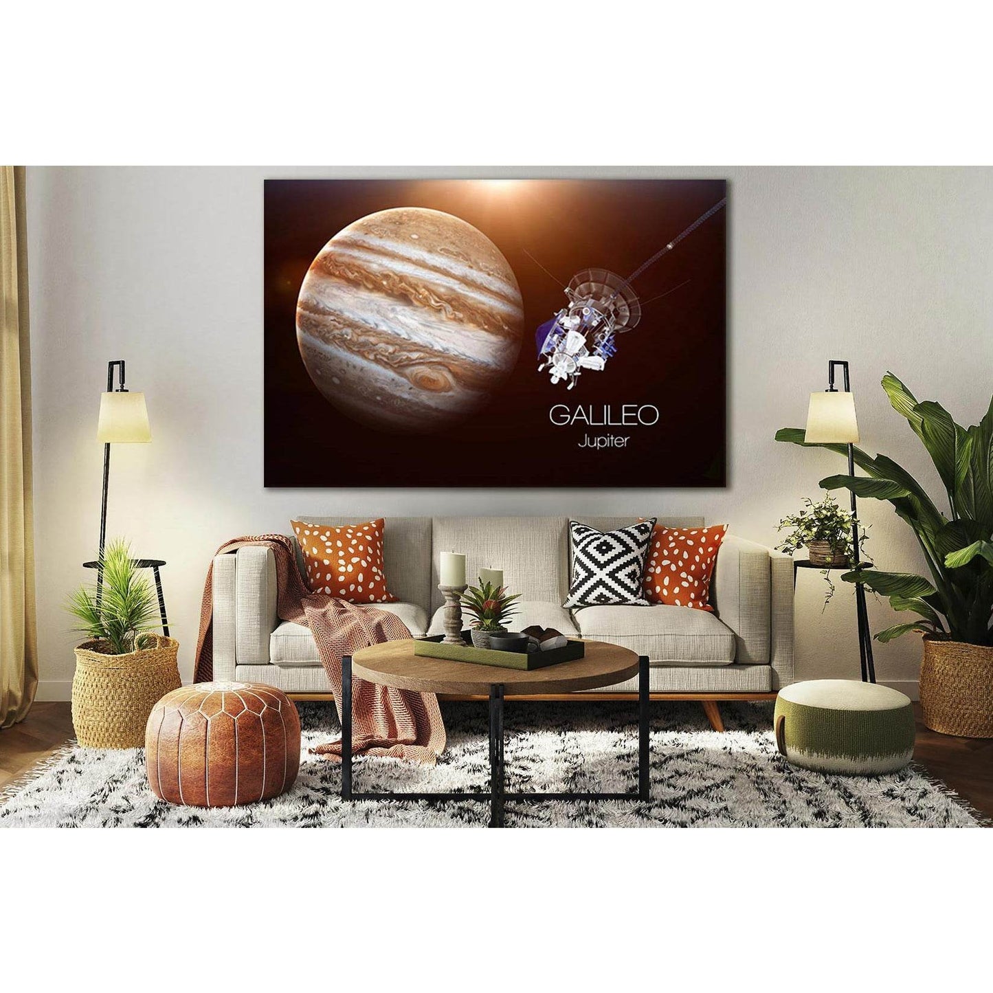 Jupiters Satellite Galileo №SL396 Ready to Hang Canvas Print - Zellart Canvas Prints 0new, ALL_Products, Astronomy & Space Canvas Wall Art