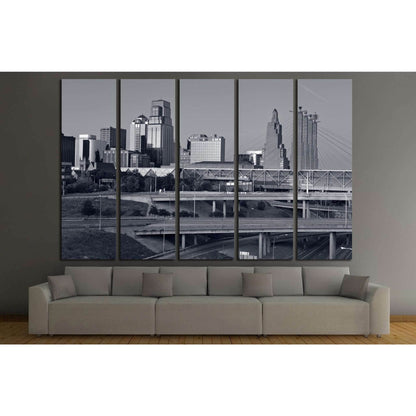 Kansas City skyline №1622 Ready to Hang Canvas Print - Zellart Canvas Prints ALL_Products, s-1622