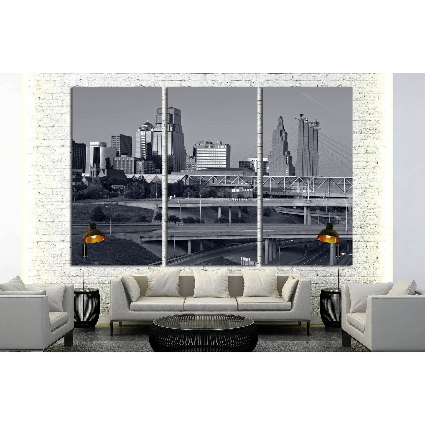 Kansas City skyline №1622 Ready to Hang Canvas Print - Zellart Canvas Prints ALL_Products, s-1622